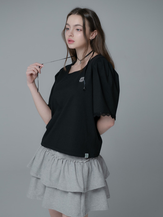 CLOVER SQUARENECK LACE TSHIRT_BLACK