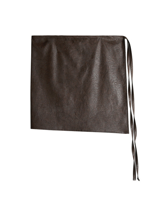 TWO WAY ECO LEATHER WRAP SKIRT, BROWN