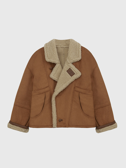 [단독]Suede Shearling Half Coat