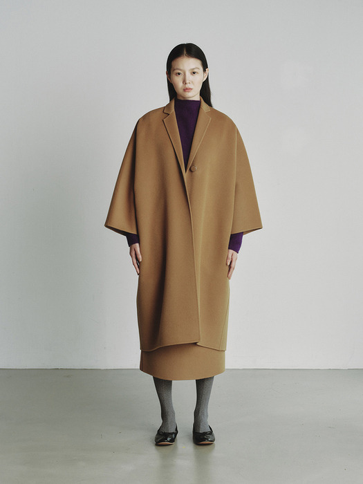 WOOL HANDMADE DOLMAN COAT_CAMEL