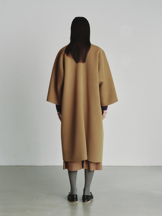 WOOL HANDMADE DOLMAN COAT_CAMEL