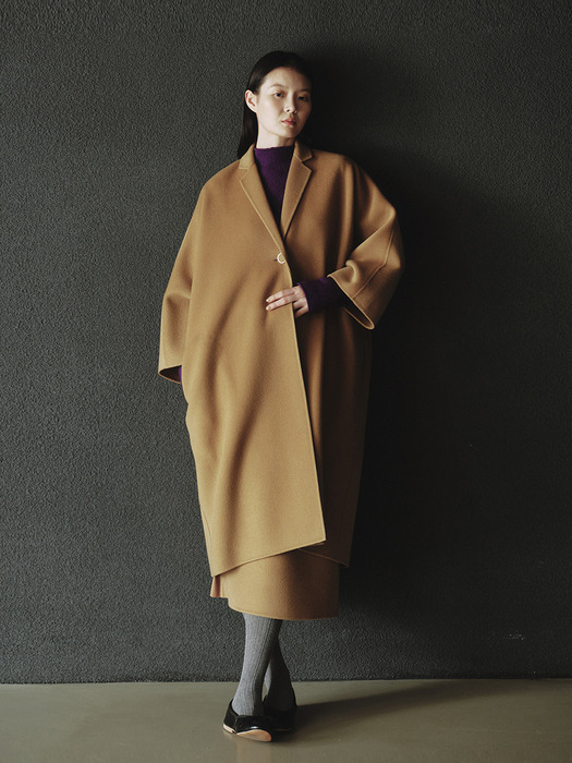 WOOL HANDMADE DOLMAN COAT_CAMEL