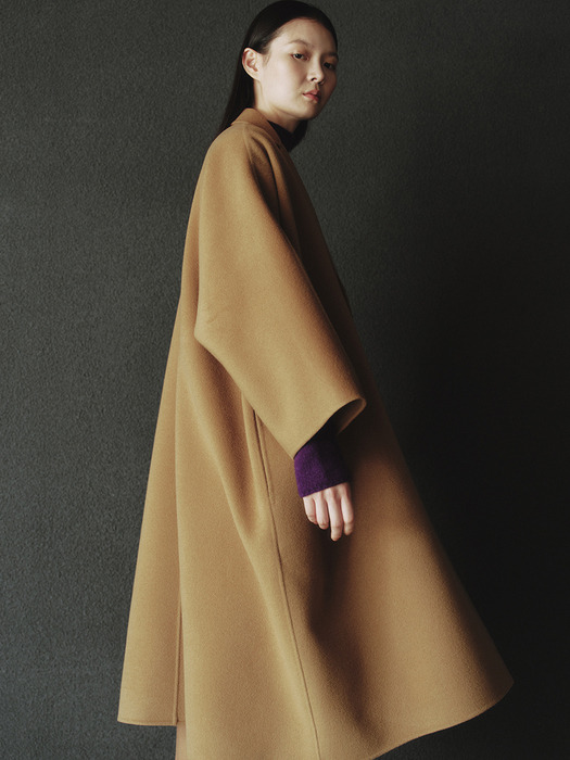 WOOL HANDMADE DOLMAN COAT_CAMEL