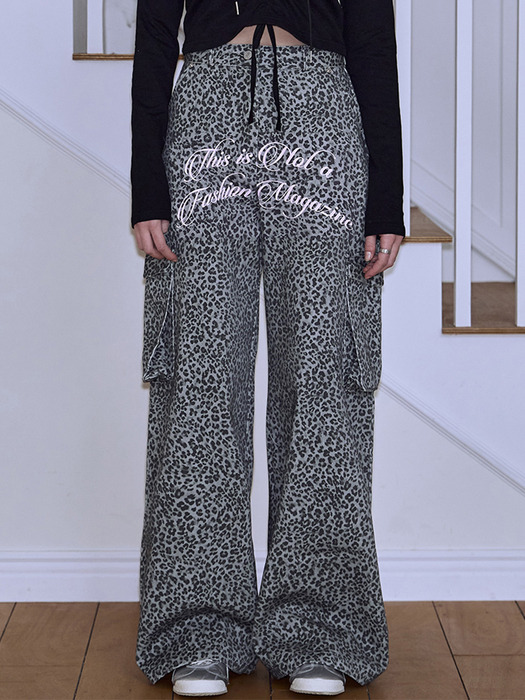 Leopard Wide Pants [Gray]