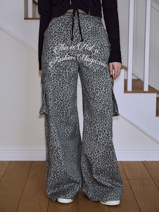 Leopard Wide Pants [Gray]