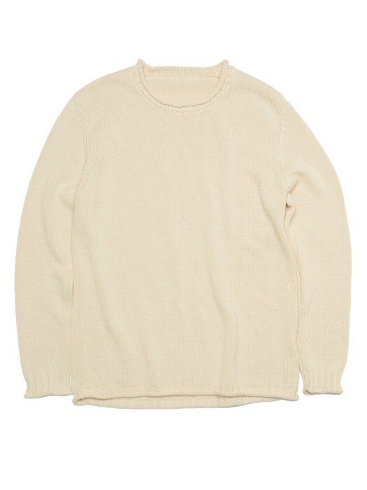 [UNISEX] COTTON ROLLING SWEATER [BUTTER]