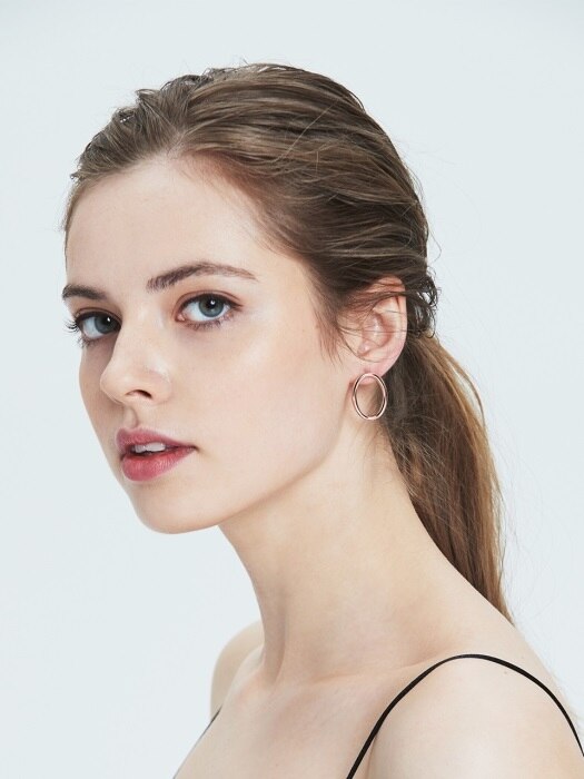 oval ring pipe earring S