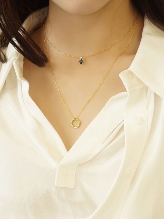 O + blue cubic set necklace