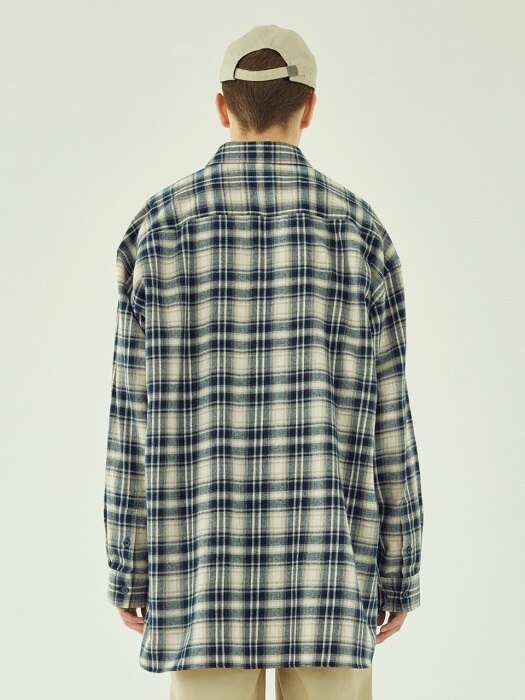 LSA CHECK L/S LONG SHIRTS BEIGE