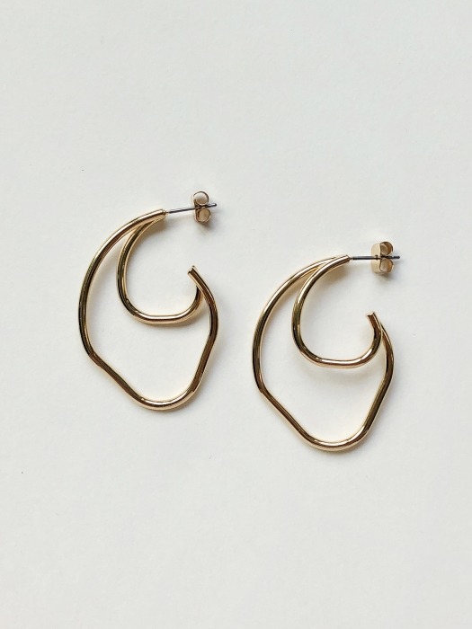 Melting hoop earring (2color)