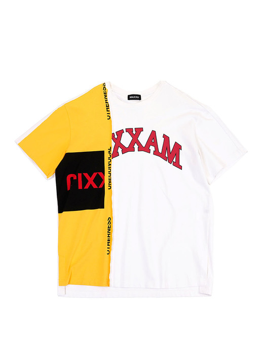 Color Block Collage Printed Tshirt Yellow/White (Genderless)