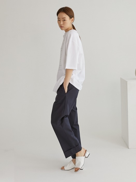 Roll-up chino pants_Navy