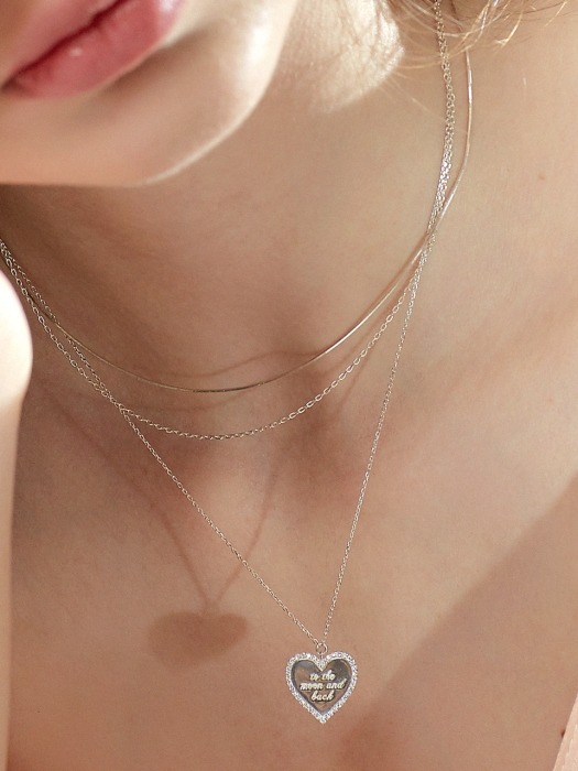 LETTERING HEART COIN NECKLACE