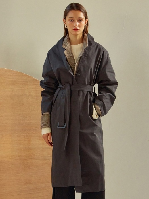 [By Joorti] J283 Simple line trench coat (beige)