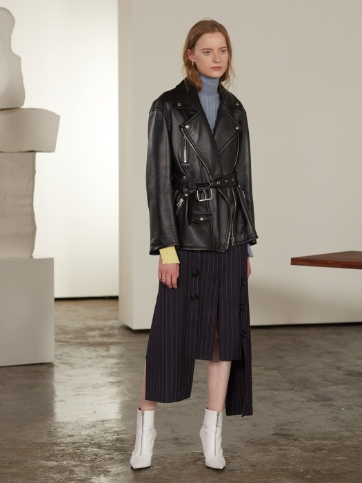 [단독]Matisse Lambs Leather Rider Jacket_Zet Black