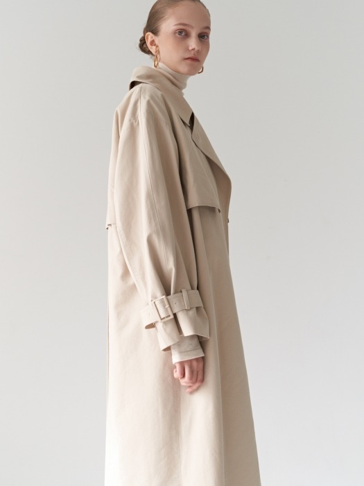 19FW DOUBLE TRENCH COAT BEIGE