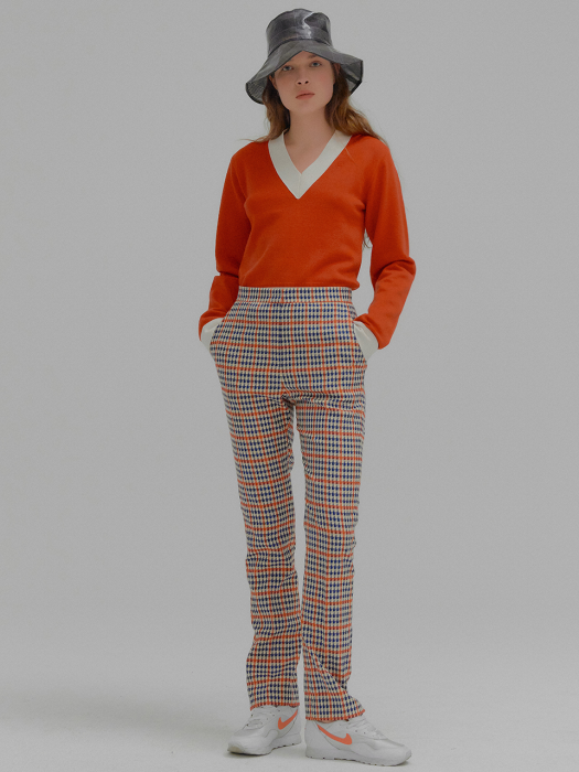 MILONA Multi Color Check Slim Pants