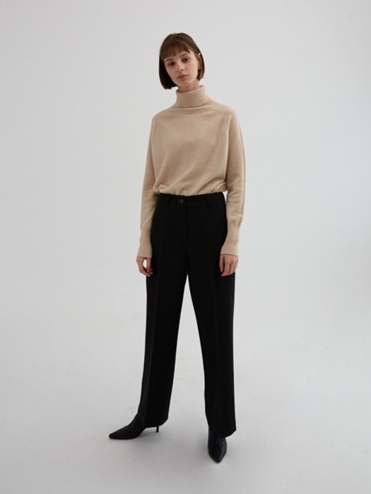 STRAIGHT WIDE FIT PANTS BLACK