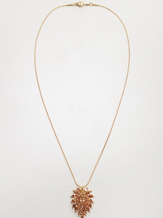 Orange leaf crystal necklace