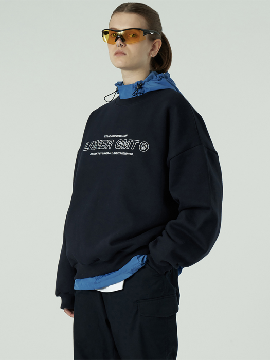 [L]Center gmt line sweatshirt-navy
