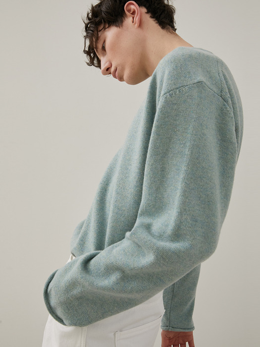 Plain Round Neck Sweater (BLUE)