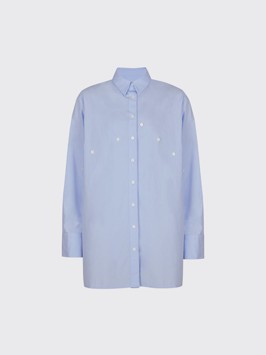 Overlapped double plackets shirt