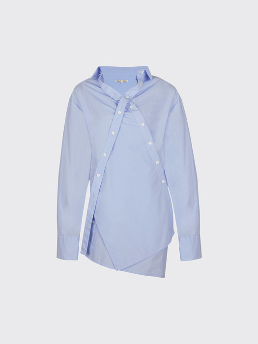 Overlapped double plackets shirt