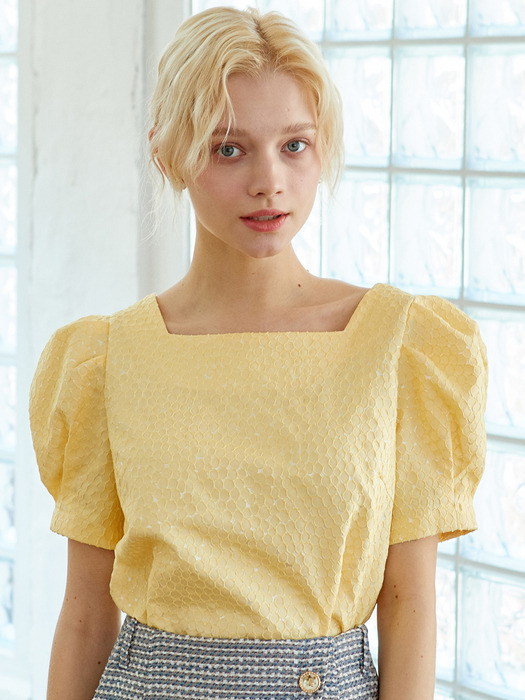 AMR1051 bubble blouse (yellow)
