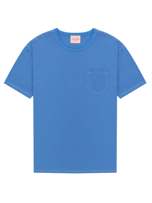 와이드 스티치 반팔 티셔츠 [BLUE] / S2D05008