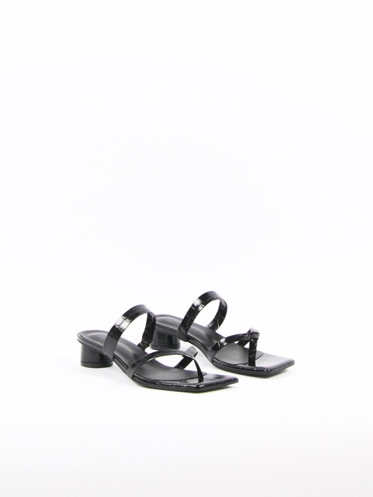 Mirabelle Sandals Leather Black Crocco