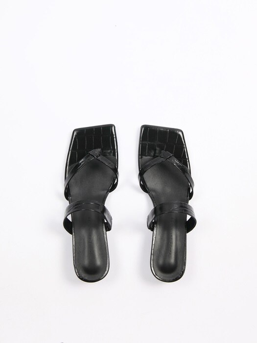 Mirabelle Sandals Leather Black Crocco