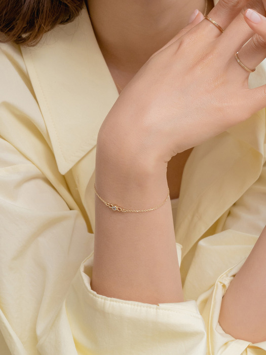 orbit stone bracelet (14k gold)