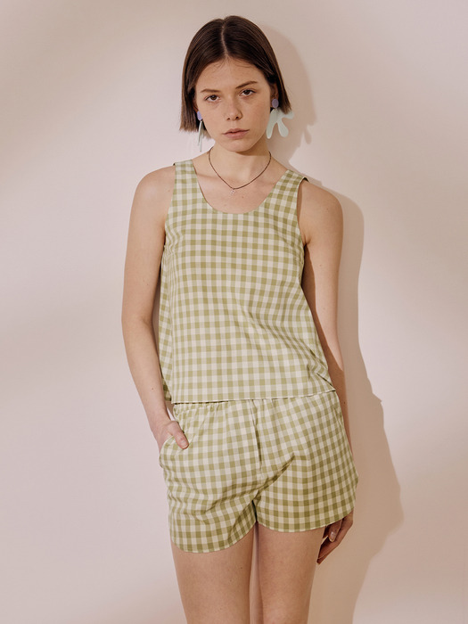 Sunny Side Top_Green Check