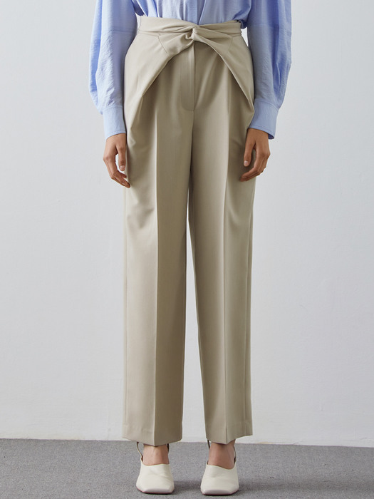 CROSS KNOT PANTS_BEIGE