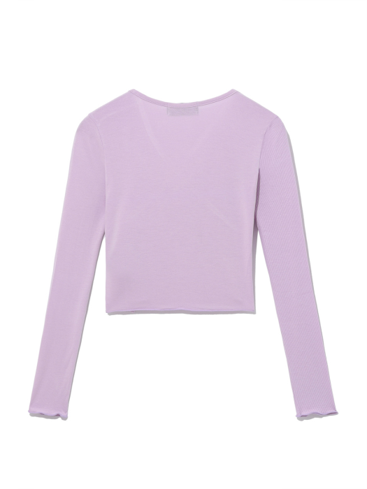 20ICMFW016 Mix wrap crop sleeve_Lilac pink