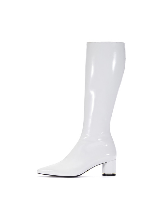 Stiletto Long Boots_White Patent