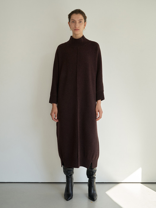 TTW CASHMERE TURTLENECK KNIT DRESS 3COLOR