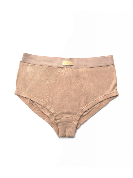 Ribbed Modal Brief for Woman - Camel Beige