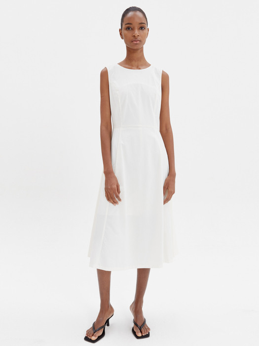 SS21 Sleeveless flare dress ivory