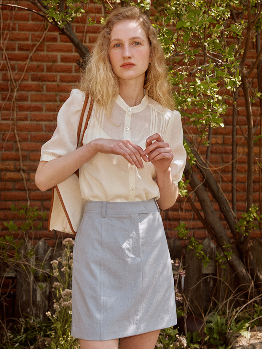 [Easy] Half-sleeve Belted Blazer + Skirt SET_2color