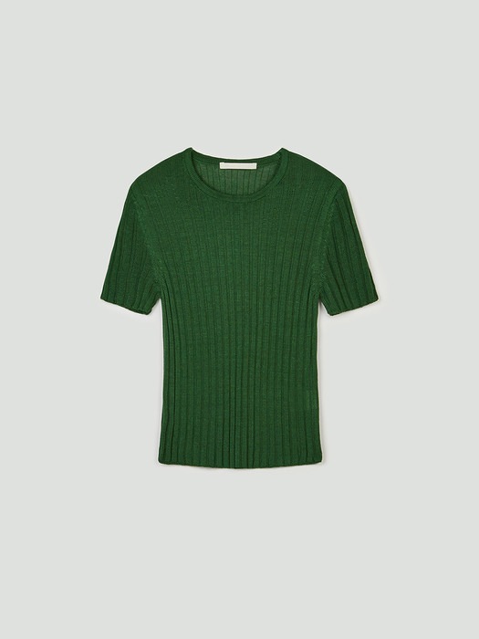 Ribbed round knit(Green)