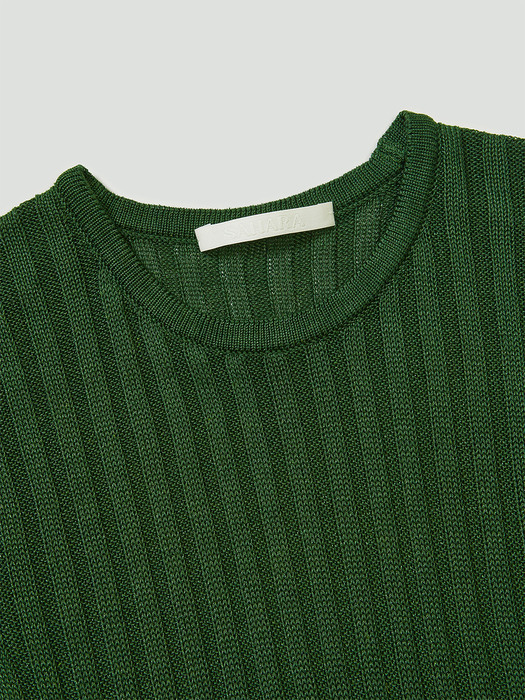 Ribbed round knit(Green)