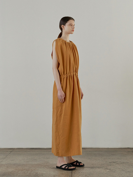 Linen maxi dress (Pumkin)