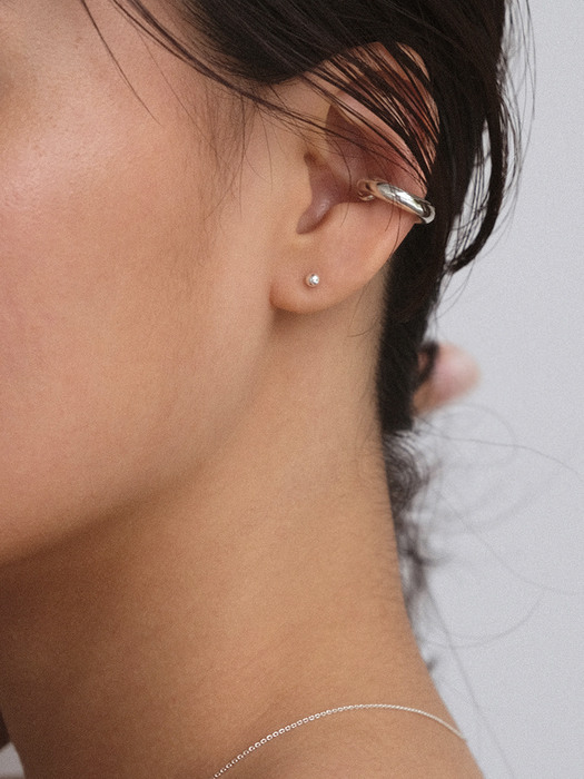 [SET] Basic Earcuff + Bold Line Necklace (silver925)(2color)