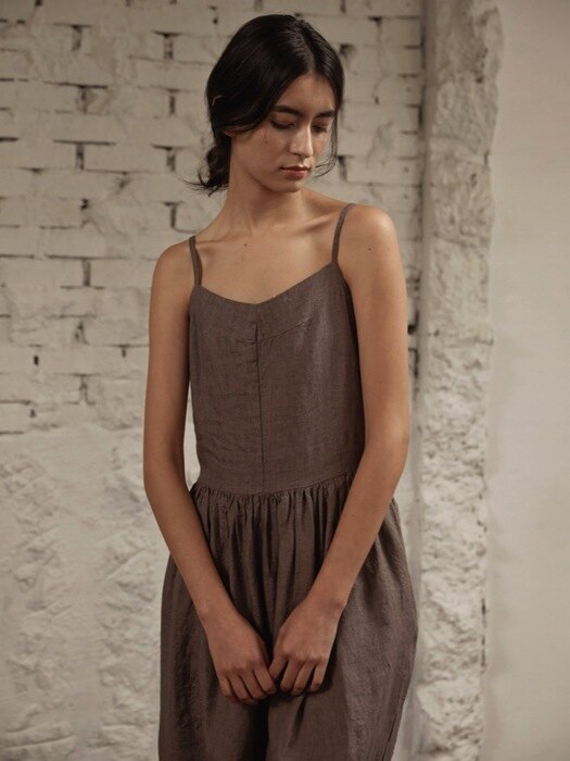 [Linen100%] Balloon Sleeveless Linen Dresses - 3color