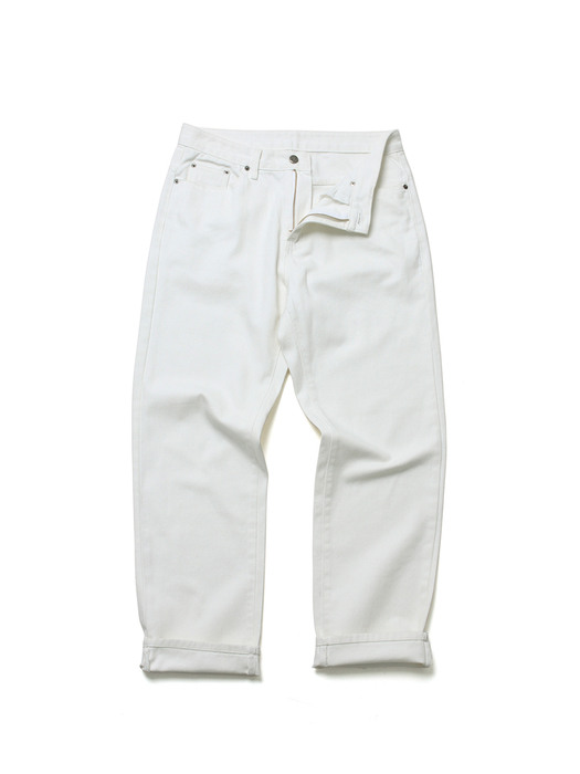 RELAX FIT DENIM PANTS_CREAM WHITE