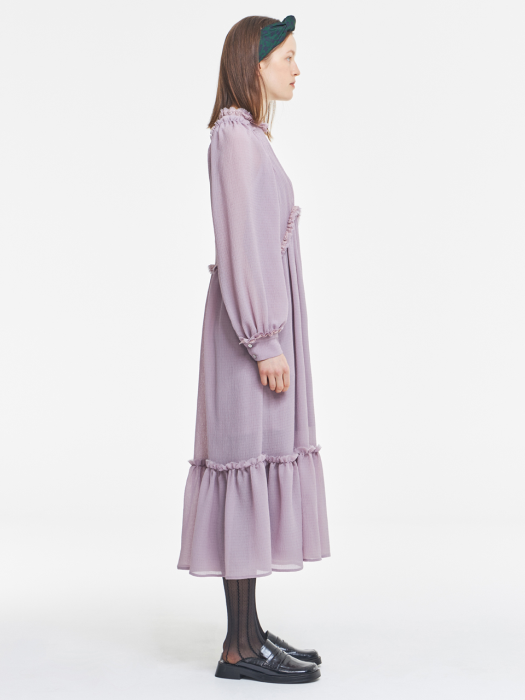 Frilly Chiffon Dress_Mauve Shadows