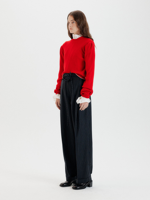 TOSE Corsage Knit Top - Red