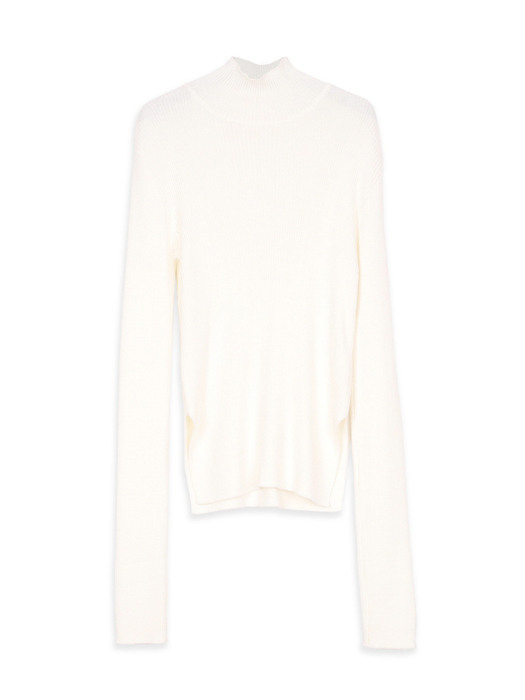 Fitted Slit Wool Knit Top IVORY
