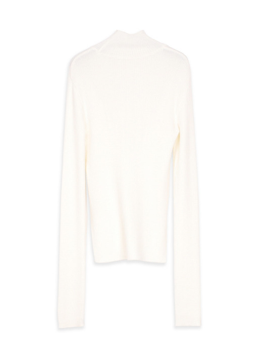 Fitted Slit Wool Knit Top IVORY